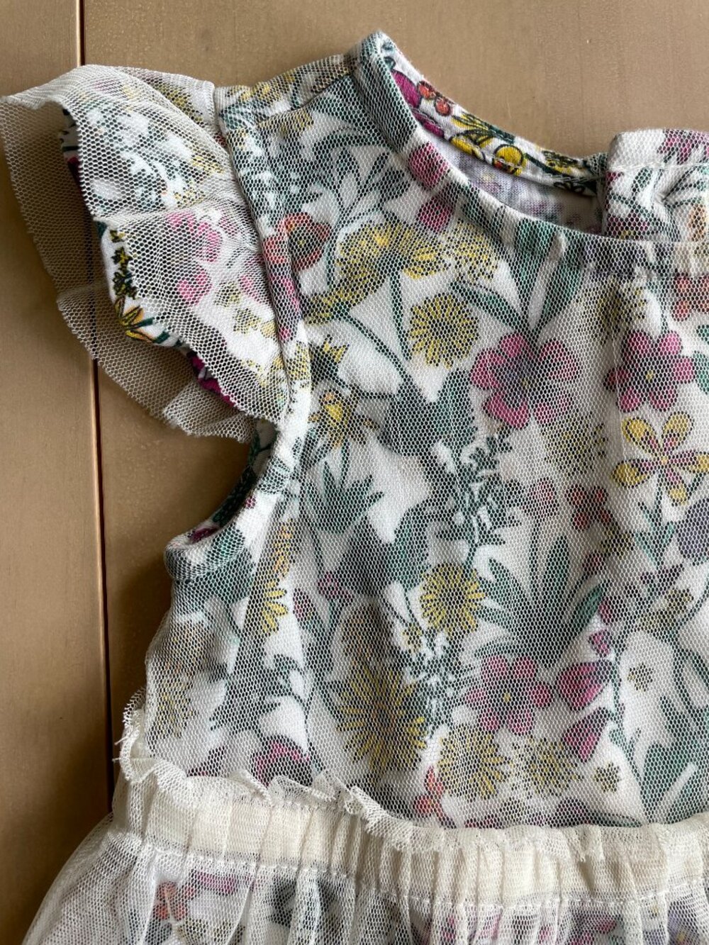 Hanna Andersson Daisy Dress In Soft Tulle,‎ Multi Floral Flowers - Size 3T - Picture 3 of 9